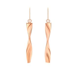 9K Rose Gold Twist Drop Earrings