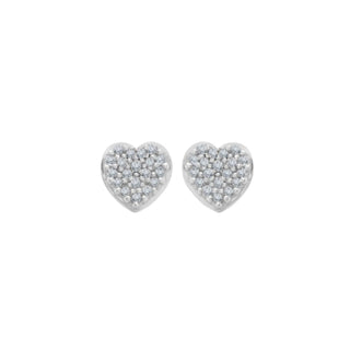 9K White Gold 0.10ct Diamond Heart Stud Earrings